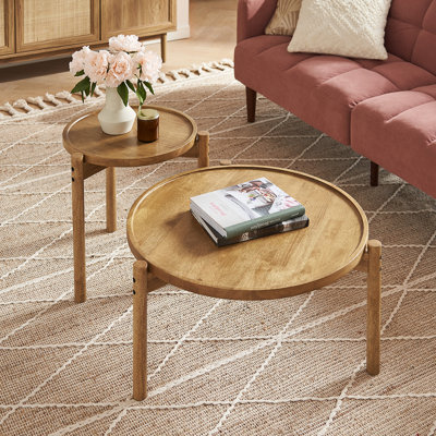 2 - Piece Solid Wood Living Room Table Set