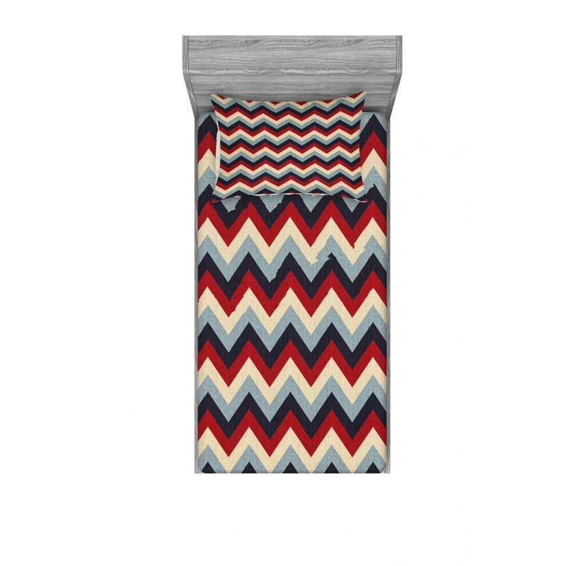 Ensemble de draps rétro, Ensemble de draps pour lit simple TG avec drap-hou