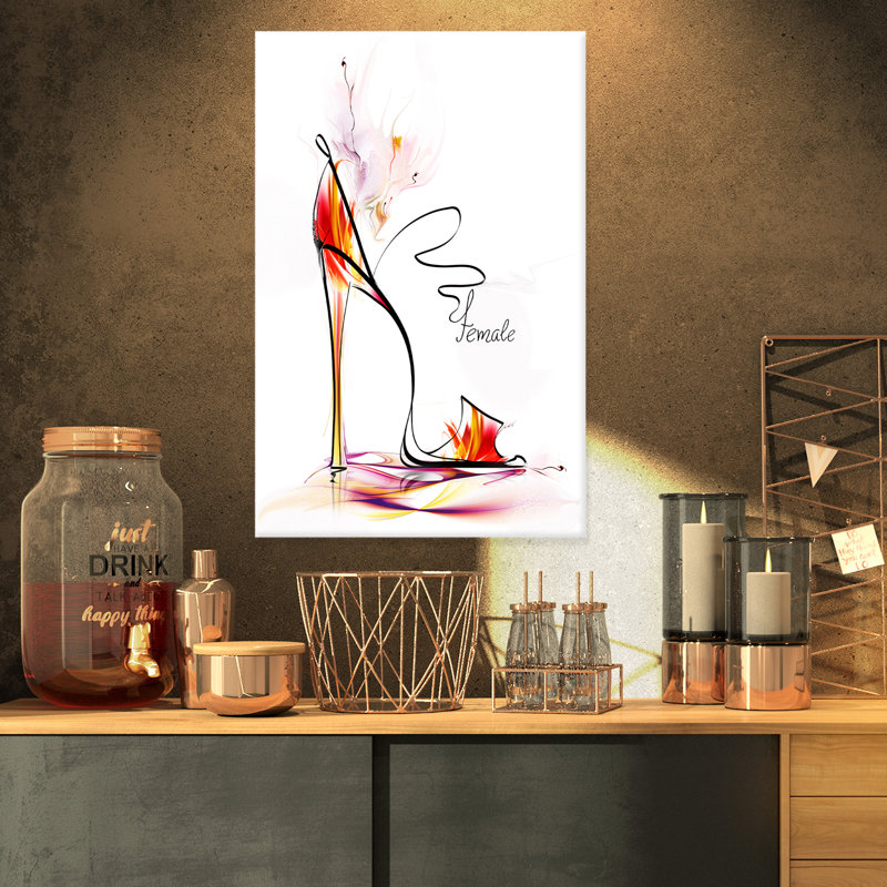 « abstract high talon », impression sur toile tendue, H 32 po x l 16 po