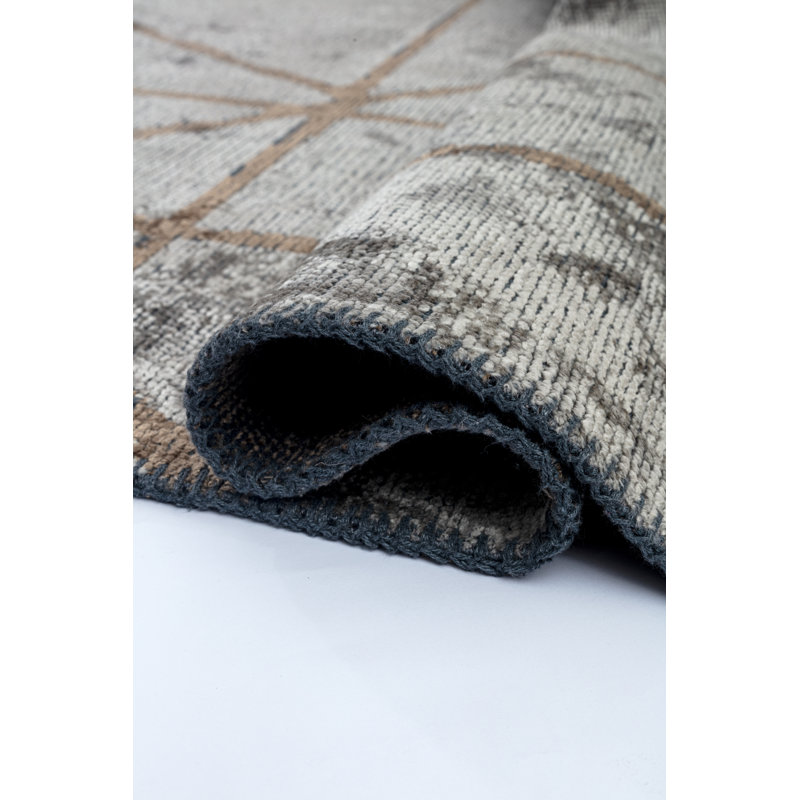 Rapture Gray/Brown Abstract Luxury Area Rug, Rectangle 7'10" x 9'10"