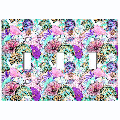 Patterned 3 - Gang Toggle Light Switch Standard Wall Plate