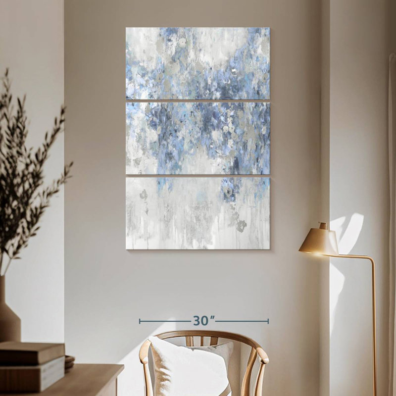 Avery Cascade Blue With Silver, 65" H x 42" W