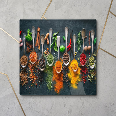 Cuillères à épices artisanales en verre, décoration murale