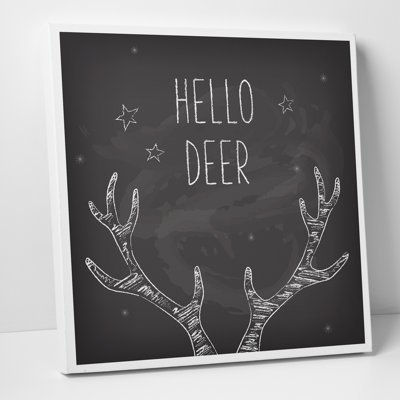 Yes Deer Holiday Reindeer - Matted and Framed Under Acrylic Glass, Large Living Room Wall Art