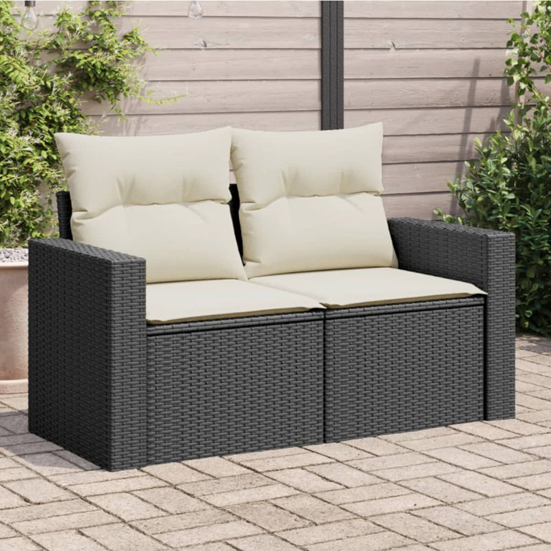  Garden Sofa Black, Cream White