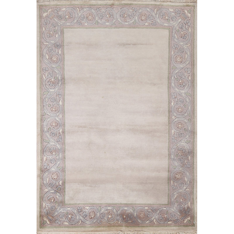 Tapis oriental népalais à bordure noué à la main 3 x 5