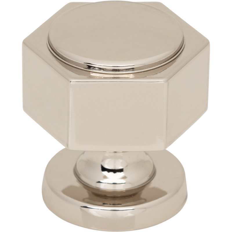 Stanmore 1 1/4" Length Geometric Knob, Polished Nickel