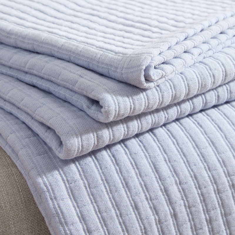 Couverture en coton Calvin Klein Subway Tile Matelasse, Bleu, Grand lit
