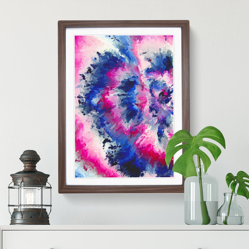 Paradise City Abstract - Wall Art, 66cm H x 48cm W, Walnut Framed