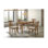 Ensemble de salle à manger en bois massif de style antique avec quatre chaises d'appoint rembourrées, idéal pour économiser de l'espace et créer des moments de repas mémorables