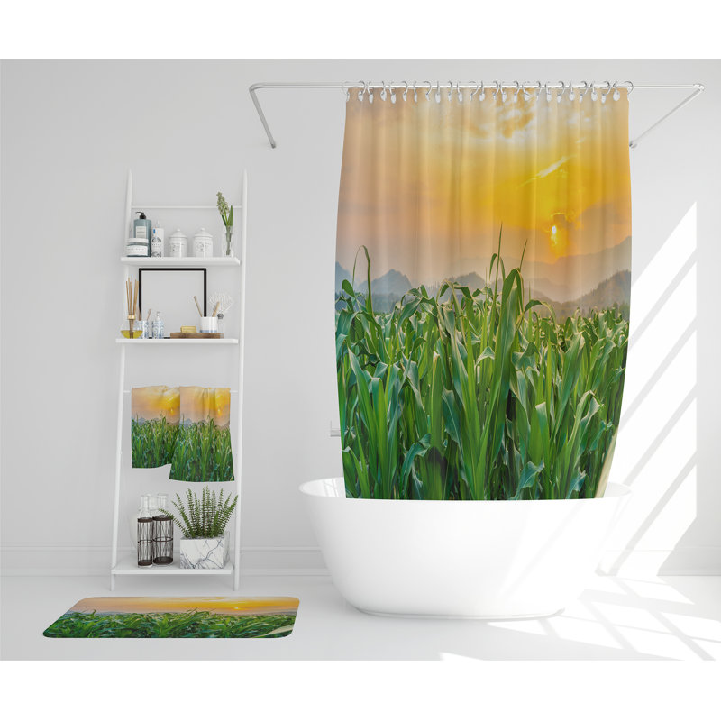 Nehmia Polyester Shower Curtain Set