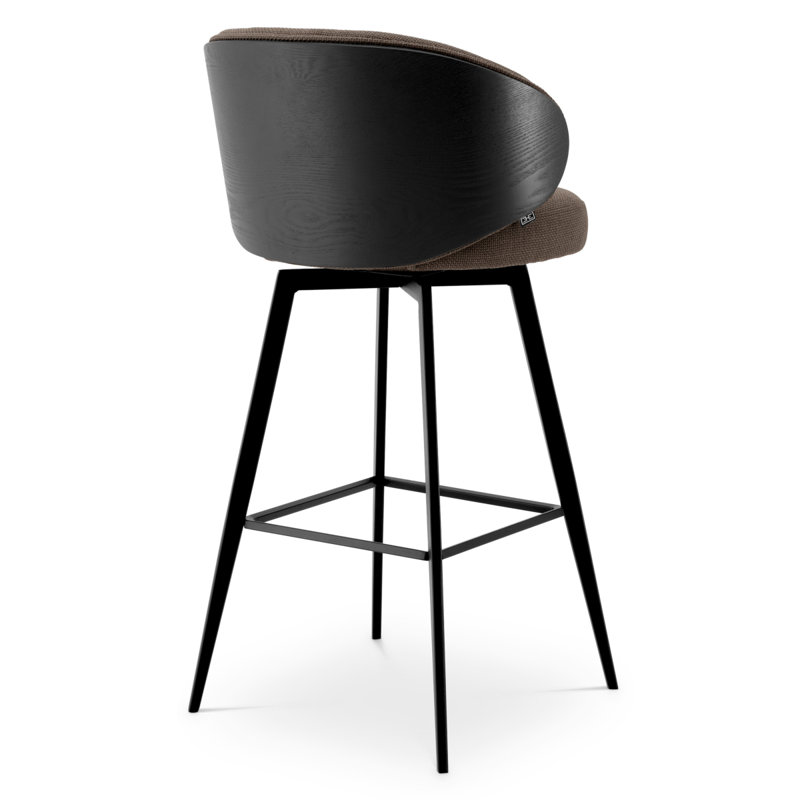 Camerota Swivel Upholstered Bar Stool with Metal Frame, Scalea Gray, Bar Stool (30.71" Seat Height)