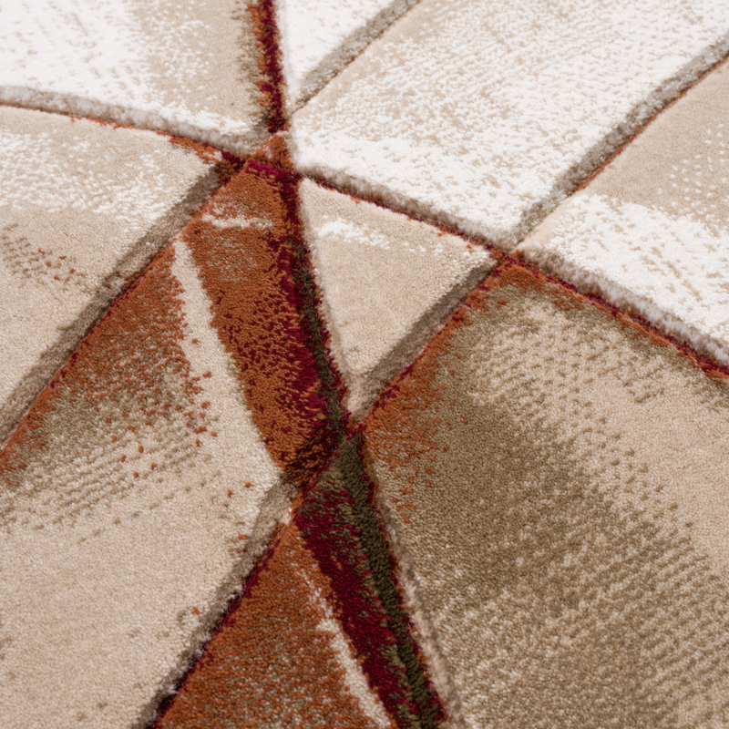 Tapis moderne et contemporain à motif abstrait beige et brun de la collection Alexia, 2 pi 1 po x 3 pi 3 po