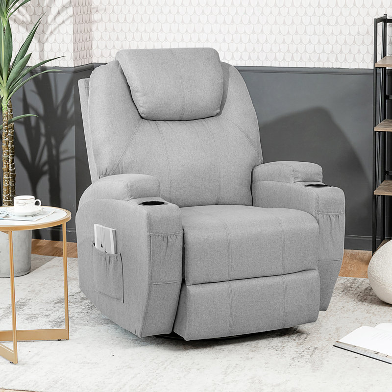 Fauteuil inclinable électrique pivotant de 34 po de largeur avec masseur
