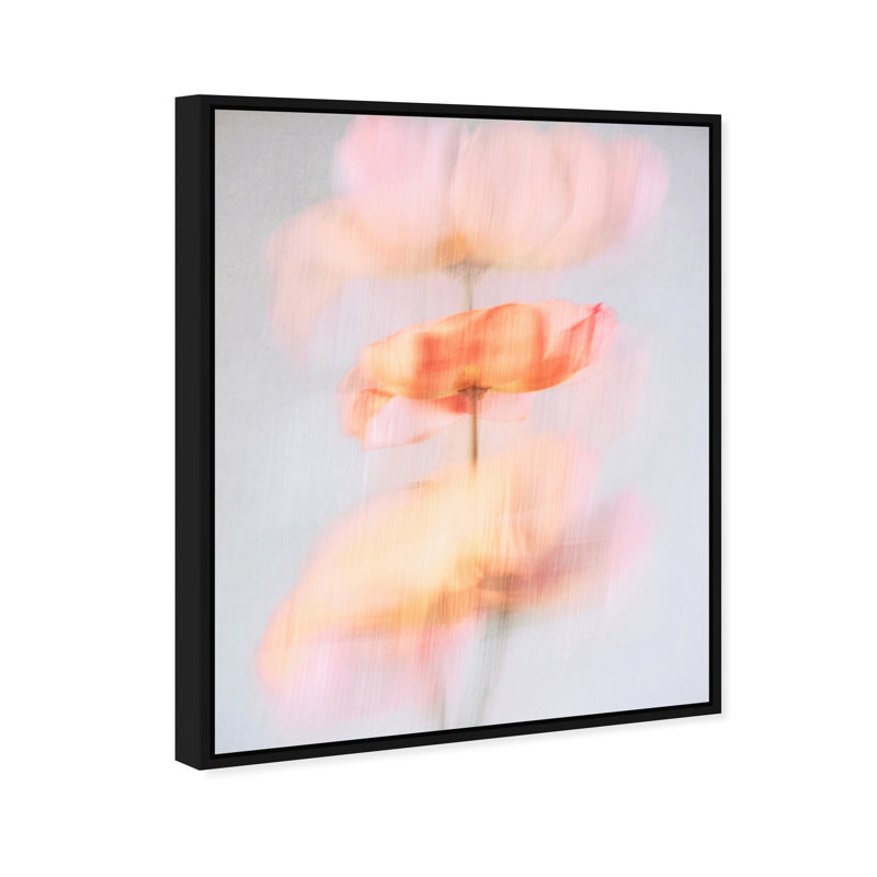 Glitchy Bloom Print by Oliver Gal, 37"H x 46"W, Black Floater Frame
