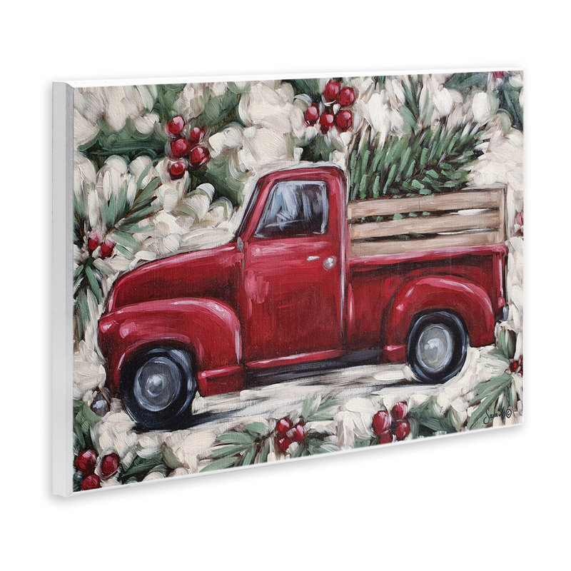 "Pickup & Festive Holly", art mural par Sara, H 10 po x l 15 po