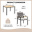 Ensemble de table de salle à manger 5 pièces avec trou pour parasol pour jardin, cour et pelouse-763650054-763650050