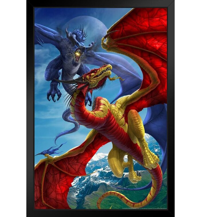 Poster Cartoon Red Dragon 