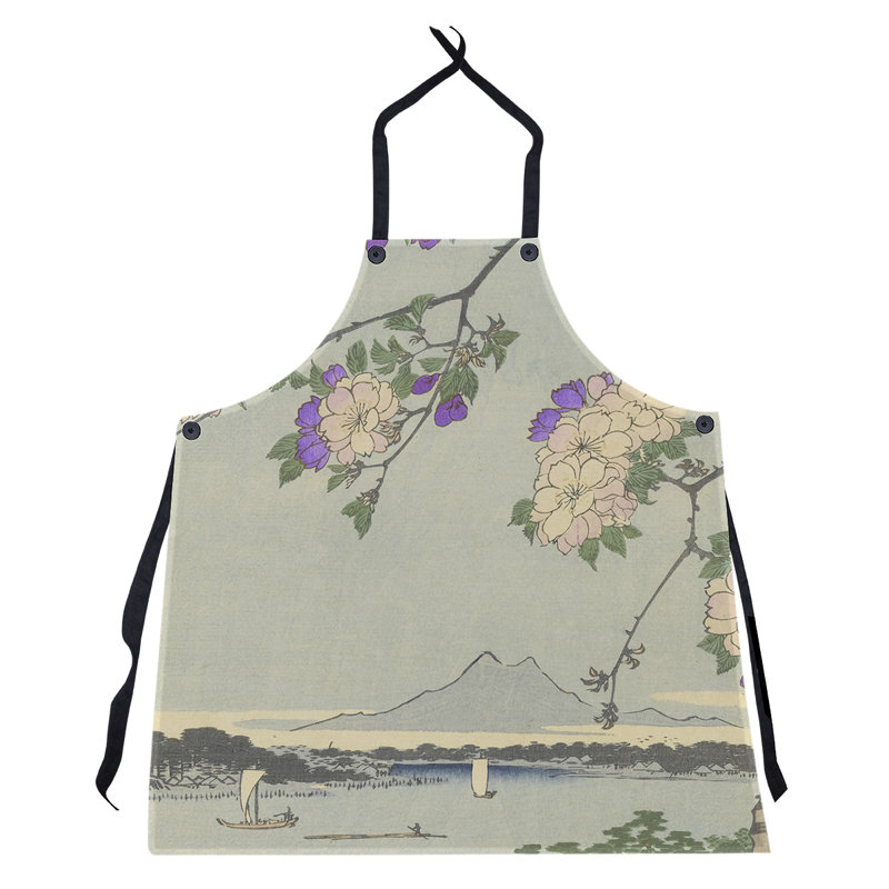 Bib Apron, Beige/Yellow/Purple