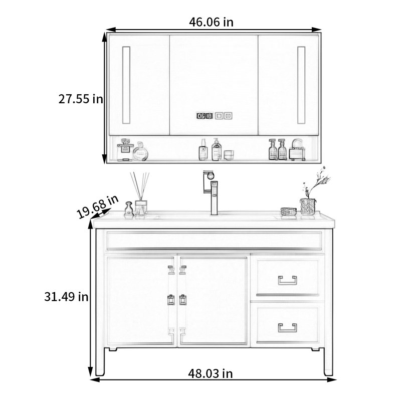 New Chinese style smart bathroom cabinet