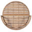 Lit de jour rond d'extérieur moderne Elara en bois d'acacia de 136 cm de large avec dossier incurvé, coussin épais et coussins décoratifs