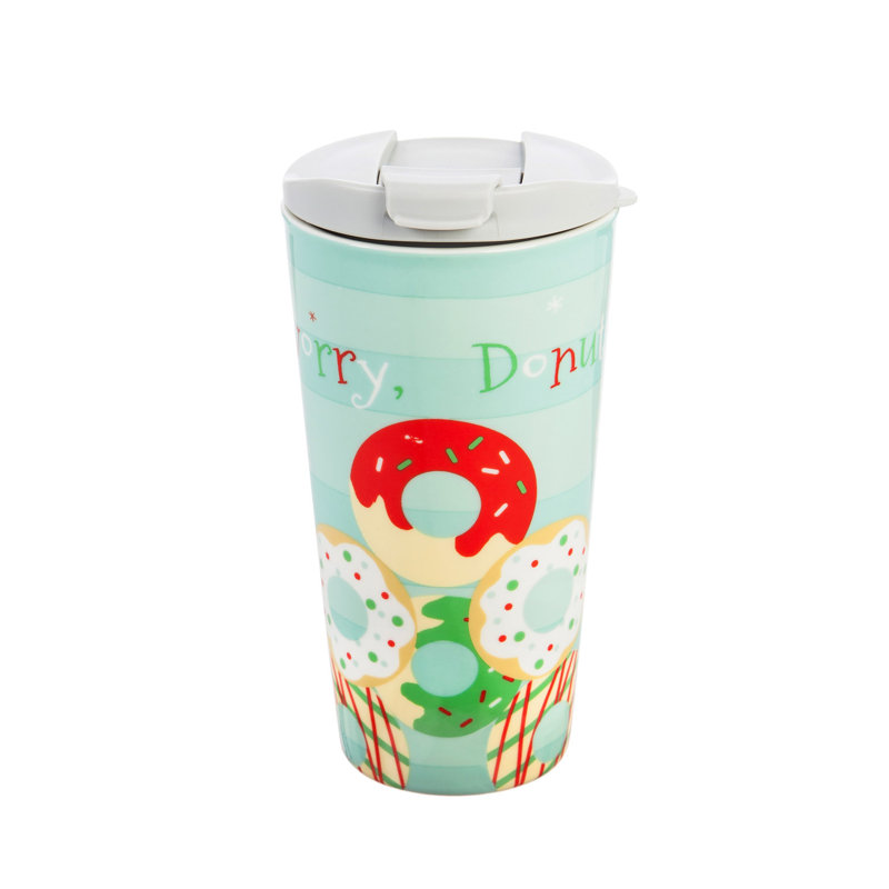 Grande tasse de voyage en céramique 17 Oz perching cardinal