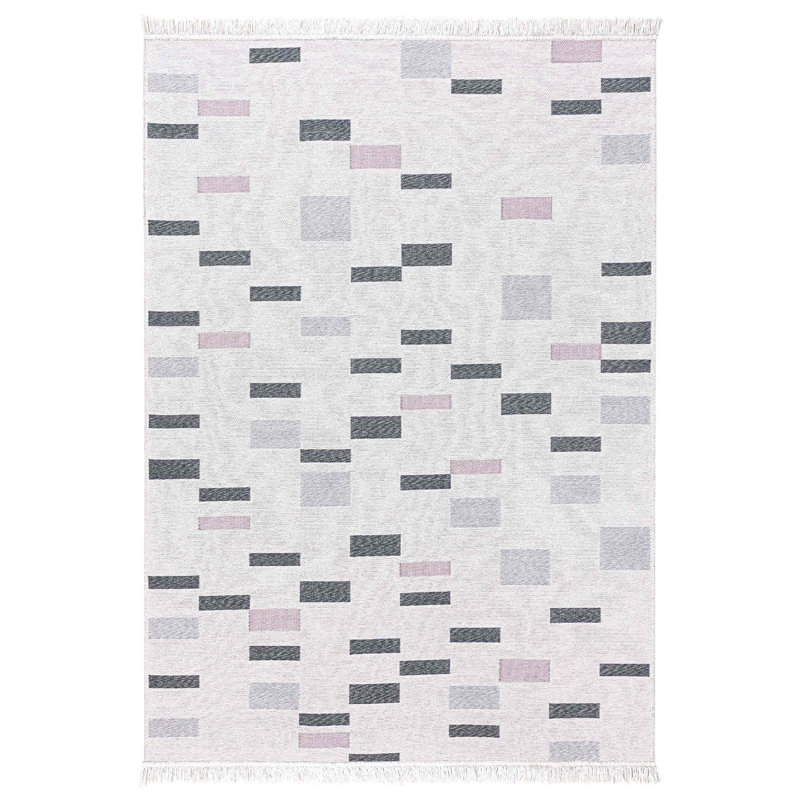 Jarlene Cotton Geometric Indoor Rug, Rectangle 4' x 5'11"