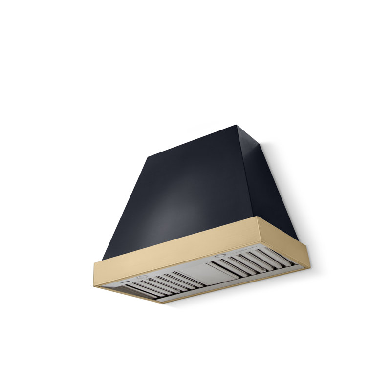 Euclid 36 X 30 Hood 600 CFM, Brushed Brass, Gloss Black