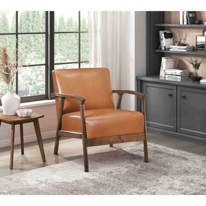 Chaise d'appoint rembourrée en similicuir 1 pièce