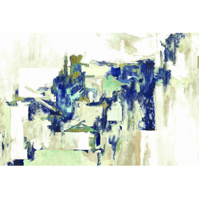 Green Blue Abstract Painting - Wrapped Canvas Painting