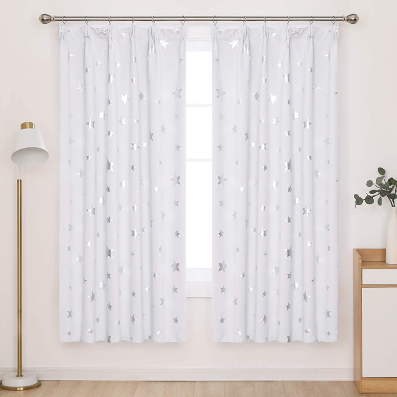 Room Darkening Curtain Pair, Black, 132 W x 214 D cm