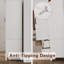 Armoire de rangement haute avec 2 portes et 2 tiroirs - Garde-manger avec tablettes réglables en blanc et brun rustique pour la cuisine, le bureau ou le salon