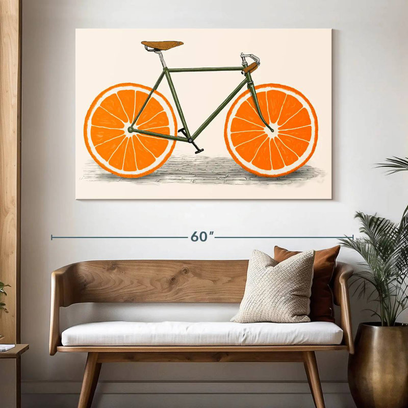 Mehar Zest Orange Wheels, 34" H x 51" W