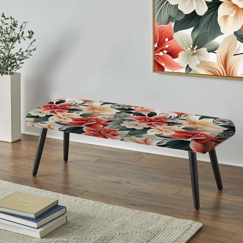 Motif tropical discret de Corail - Banc rembourré noir Tropical