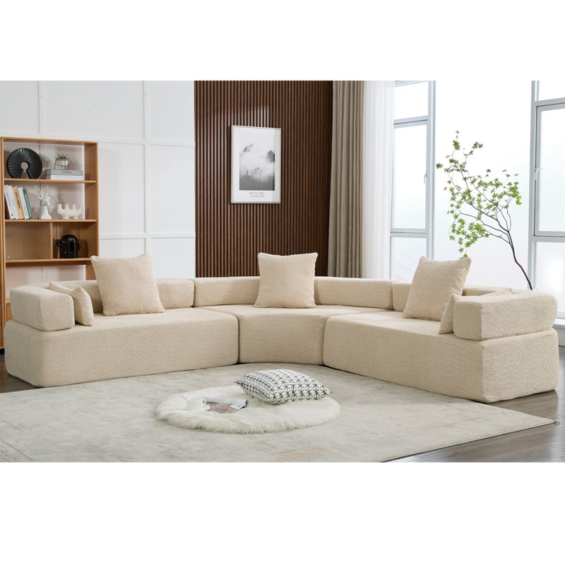 Oversized Combination Sofa,Curved Sofa, Khaki