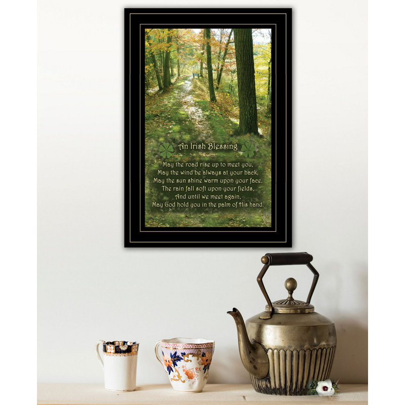 «Irish Blessing», reproduction encadrée prête à être accrochée, H 15 po x l 1 po x P 11 po, Noir
