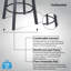 Swivel Upholstered Counter Stool with Metal Frame-1839505544