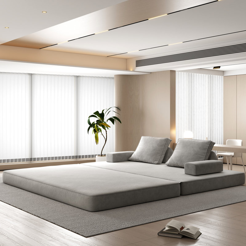 Lit convertible multifonctionnel 86,6 po avec 2 dossiers et coussins amovibles, tissu chenille, fonction méridienne, idéal pour le salon, plus de dossiers de bureau, coussins Great Co - Living Spaces