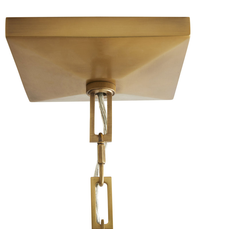 Temple 1 - Light Lantern Square Pendant, Antique Brass