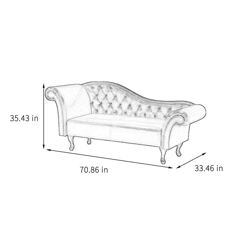Chaise longue classique, confortable et décontractée, Orienté à gauche (vu de face)