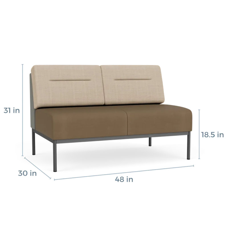 Causeuse Darsey, Gris anthracite, Chambray calcaire; Patriot Plus taupe, Sans alimentation