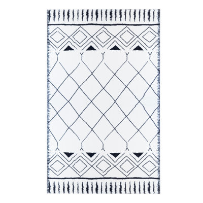 Tapis à motif géométrique crème Berwick