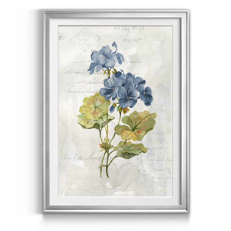 Lin géranium - reproduction de cadre photo sur papier, H 18,5 po x l 24,5 po x P 1,5 po, Argent