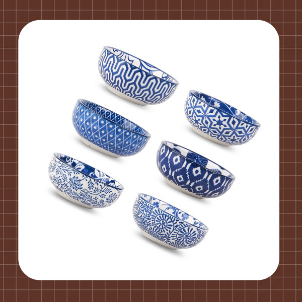 Swuut Ceramic Pinch Bowls,2.5 oz Mini Dip Bowl Set,Small Dipping Soy Sauce  Side Dish,Set of 6 (White)