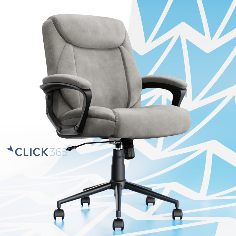 Transform 1.0 Extra Comfort Ergonomic Mid Back Desk Chair, Velvet, Light Gray