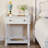 Retro Style Nightstand With Drawer And Open Shelf-1595925402
