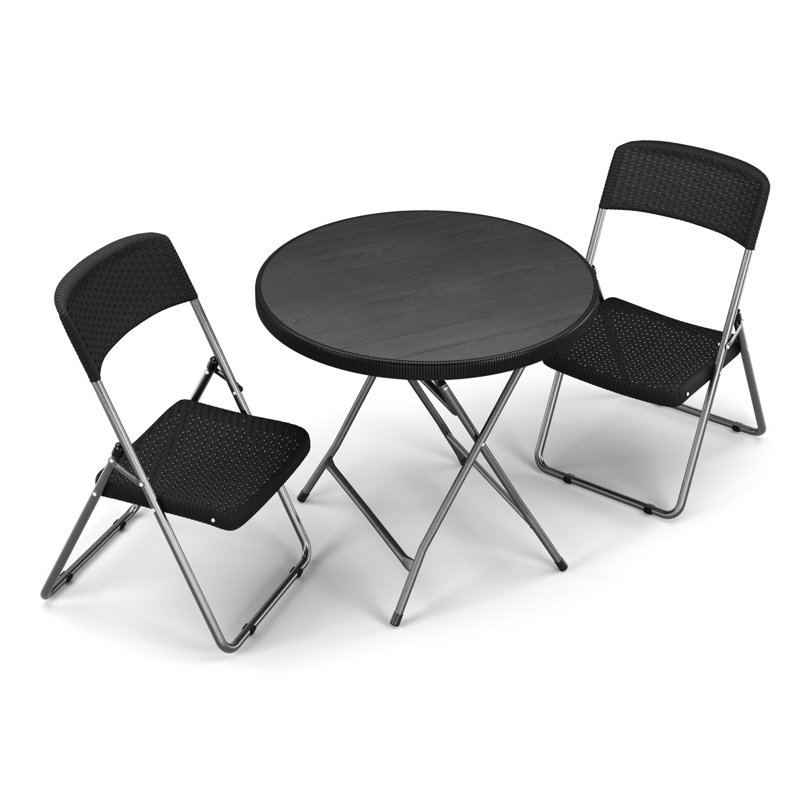 Round 3 - Piece 2 - Person 81cm L Outdoor Table Set Dining Set