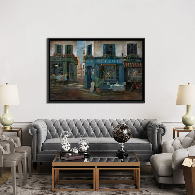 «Pizza Rustica», reproduction d'art sur toile, H 18 po x l 26 po x P 1,5 po, Toile avec cadre noir, Pas de tapis