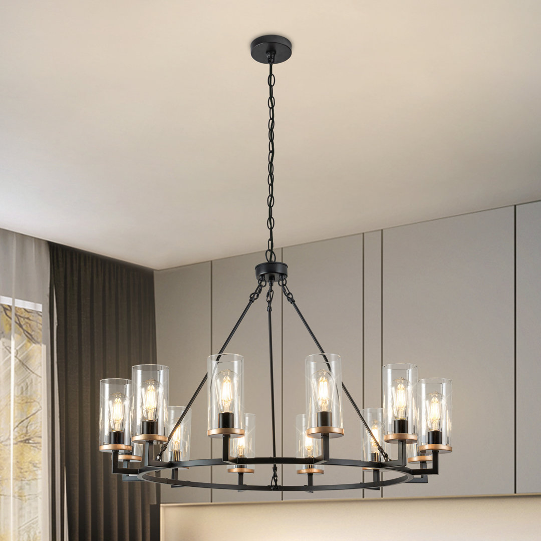 Chakra 12 - Light Dimmable Chandelier Modern Farmhouse Chandelier Extra Large Chandelier Light Fixtures For Dining room Gracie Oaks