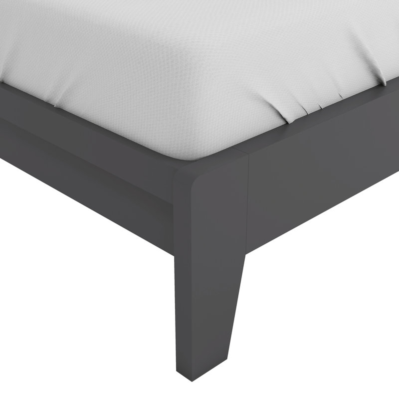 Allyannah Levison Platform Bed With Headboard, King, Graphite Gray